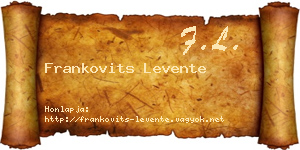 Frankovits Levente névjegykártya