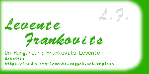 levente frankovits business card